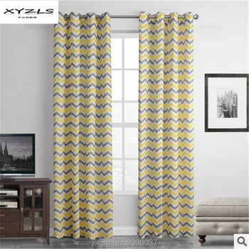 

XYZLS Modern Yellow Solid Curtains for Window Kitchen Sheer Curtain/Shade Punching Perspective Window Bedroom Curtains 1piece