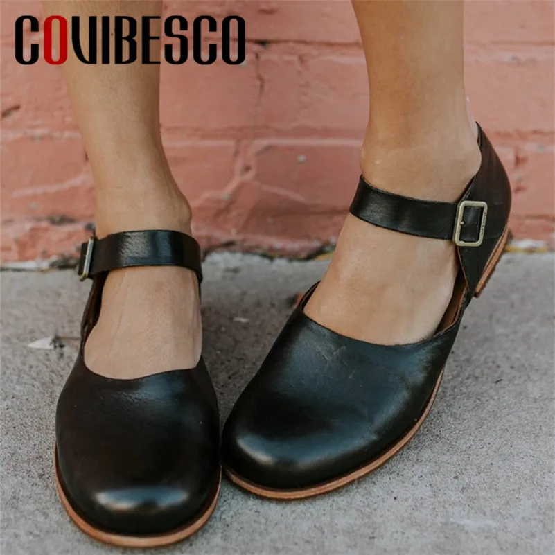 

COVIBESCO Spring Autumn Women Casual Buckle Pumps Square Heels Round Toe Basic Women Shoes New Elegant Solid Party Shoes Woman