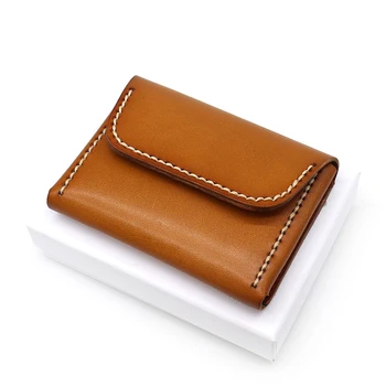

WOONAM Personal Customized Fully Handmade Strengthened Hand Stitch Top Hide Vegetable Tanned Cowhide Leather Card Holder WB752
