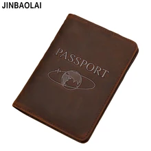 Обложка для паспорта винтажная натуральная кожа Crazy Horse RFID Блокировка Обложка для паспорта унисекс натуральная кожа Защитный для паспорта чехол