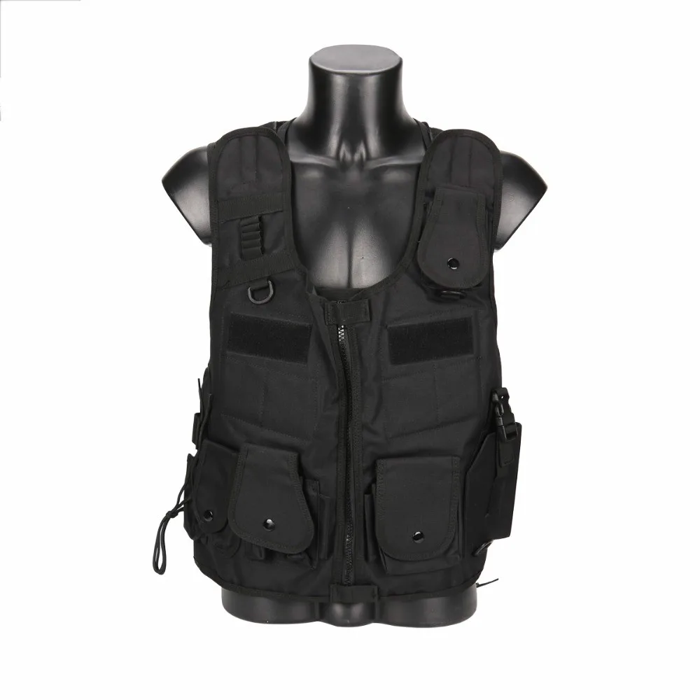 

017 Tactical Vest Net Yarn Back with Reflective Strip MOLLE Breathable Adjustable Military Outdoor Hunting Clothing Accessories