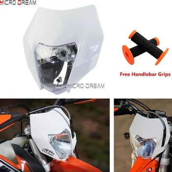 

35w Super Racing Bike Headlight Hi/Lo Beam Halogen Headlamp Fairing KLR KX DRZ RM CRF CR TTR WR EXC Husqvarna Universal Light