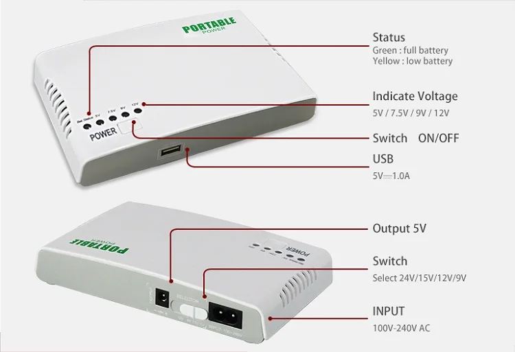 Мини Портативный UPS 5 В/9 В/работающего на постоянном токе 12 В в Выход онлайн Питание с литиевой Батарея Max 6 часов время резервного копирования для CCTV& модем оборудование