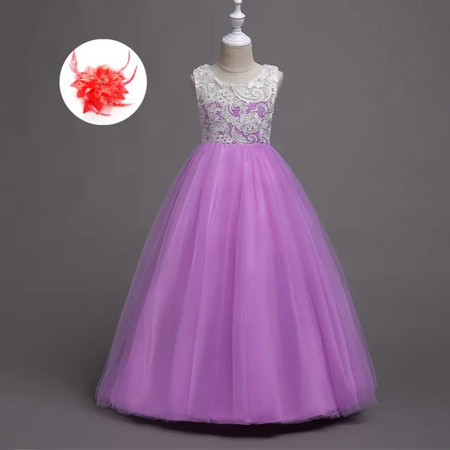 White Red Lavender Pink Yellow Blue Wedding Dress Girls Clothing