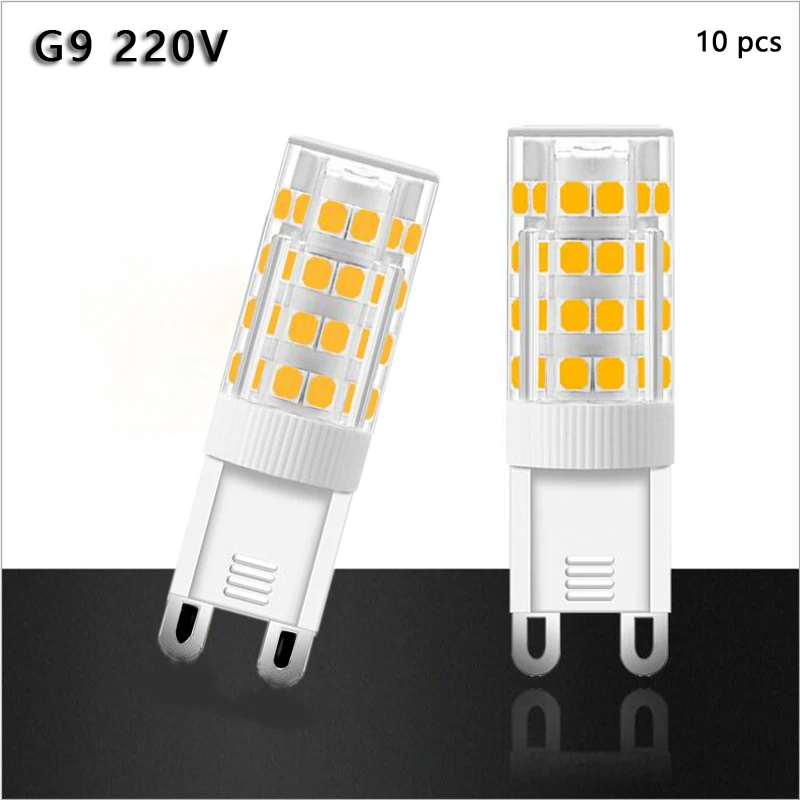 10 шт Новый G9 светодиодный светильник 3 W 5 W 7 W SMD2835 36 51 76 светодиодный s AC220V светодиодный Керамика прозрачная Светодиодная лампа высокомощный