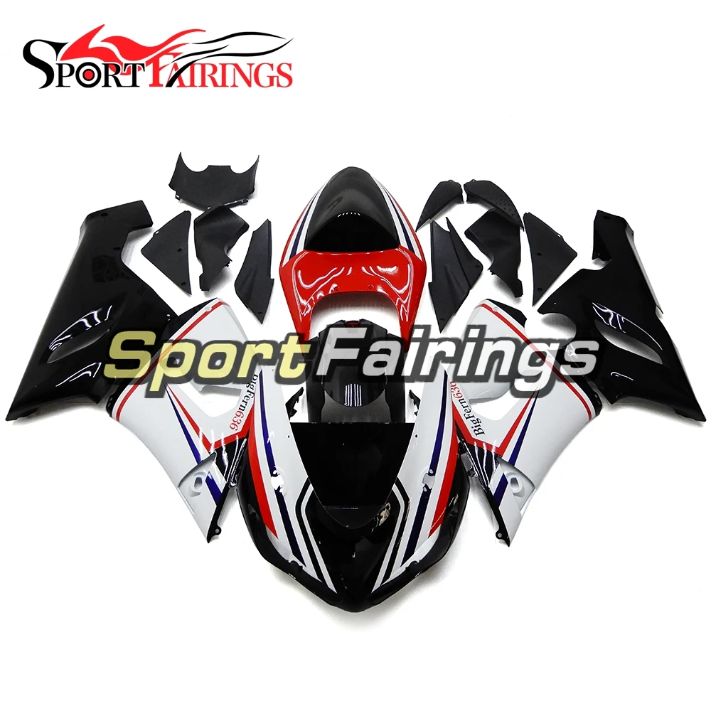 Injection Motorcycle Fairings For Kawasaki ZX10R ZX-10R 04 05 Year 2004 2005 ABS Plastic Fairing Kit White Blue Carenes | Автомобили и