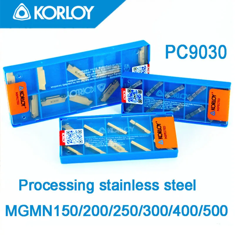 

PC9030-MGMN150-MGMN200-MGMN250-MGMN300-MGMN400-MGMN500 10pcs/set KORLOY CNC carbide insert Processing stainless steel