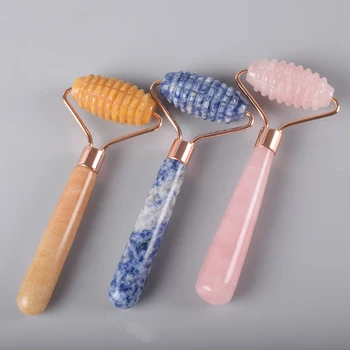 

New Sawtooth Jade Roller Massage Face Neck Facial Care Scraping Tool Natural Crystal Facial Roller Hand Body Health Care Beauty