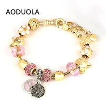 Своими руками сборный серебряный браслет из змеиной цепи и браслеты золотые браслеты для мужчин и женщин с большим отверстием модный браслет из бусин