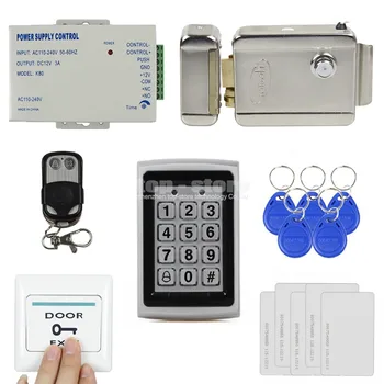 

DIYSECUR 125KHz RFID Metal Case Keypad Door Access Control Security System Kit + Electric lock + Remote Control 7612