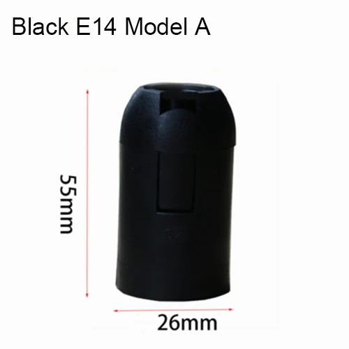 Цоколем E27 E14 пластиковый держатель лампы с полной резьбой Ретро декоративный светильник, фитинги, светодиодный черно-белый светильник - Цвет: E14 Black Model A