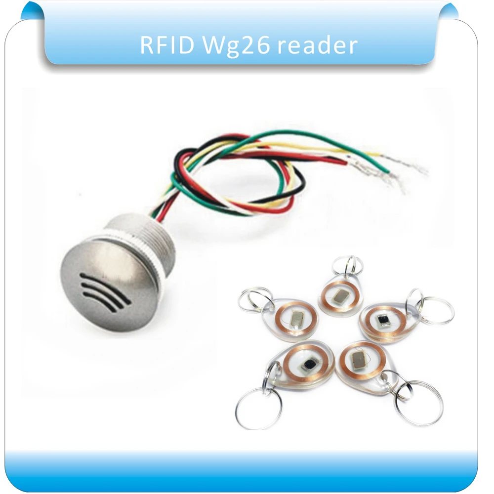 

Free shipping S50 13.56MHZ frequency Dito reader wiegand26 id mini RFID access control Rreader +5pcs crystal keyfobs