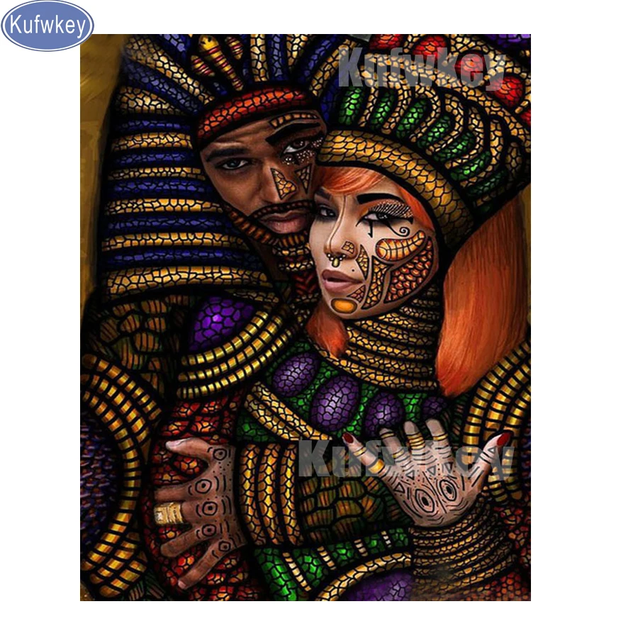 

Wedding decoration,Stickers,Diamond Embroidery"Africa Couple"full square Diamond painting diy Mosaic Pictures Of Rhinestones