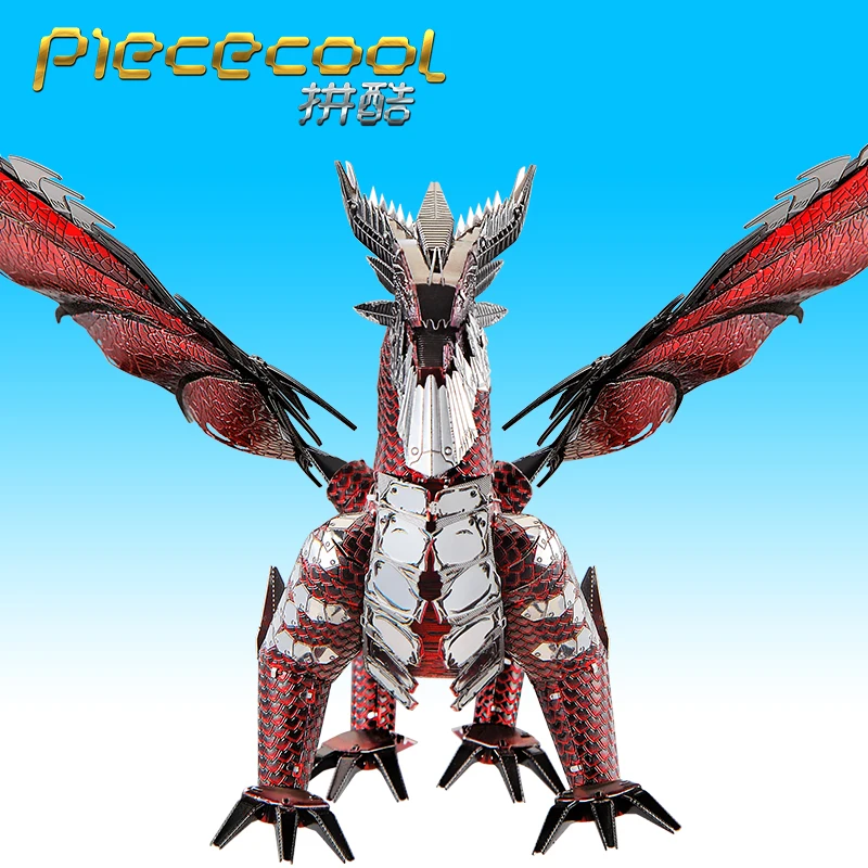 Металлический 3D пазл Piececool модель черного дракона сделай сам нано Лазерная