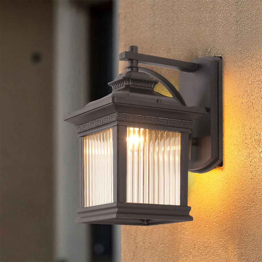 Retro 220v 110v IP44 Glas Led Outdoor Waterdichte Muur Verlichting Lamp Blaker voor Straat Huis Veranda Gate Balkon veranda Huis