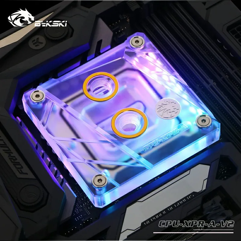 Bykski cpu водяное охлаждение радиаторный блок для INTEL LGA1150 1151 1155 1156 2011X99 прозрачный с RGB жидкостной системой охлаждения