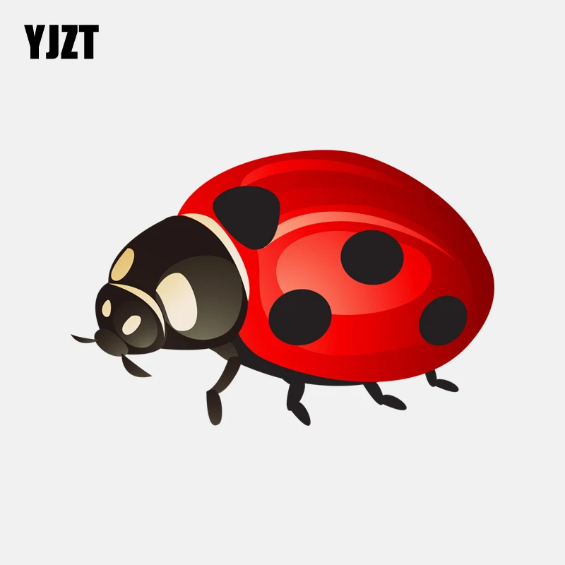 

YJZT 11.8CM*7.6CM Car Sticker Red Beautiful Ladybug PVC High Quality Decal 11-00888