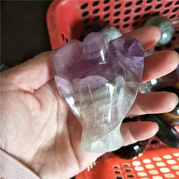 

7-8cm Natural love good color fluorite crystal angel for christmas gift