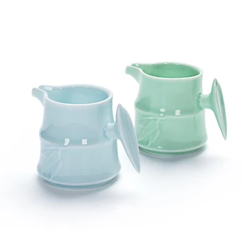 

Creative celadon bamboo festival fair cup cha hai,handmade chinese kung fu tea cups teaset gongdao bei tea pitcher with handle