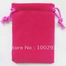 300 шт красивые ярко-розовые бархатные овальные ювелирные подарочные сумки 7x9 см