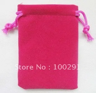 

2017 Free ship!!! 300pcs beautiful hot pink Velvet Oval Jewelry Gift Bags 7x9cm