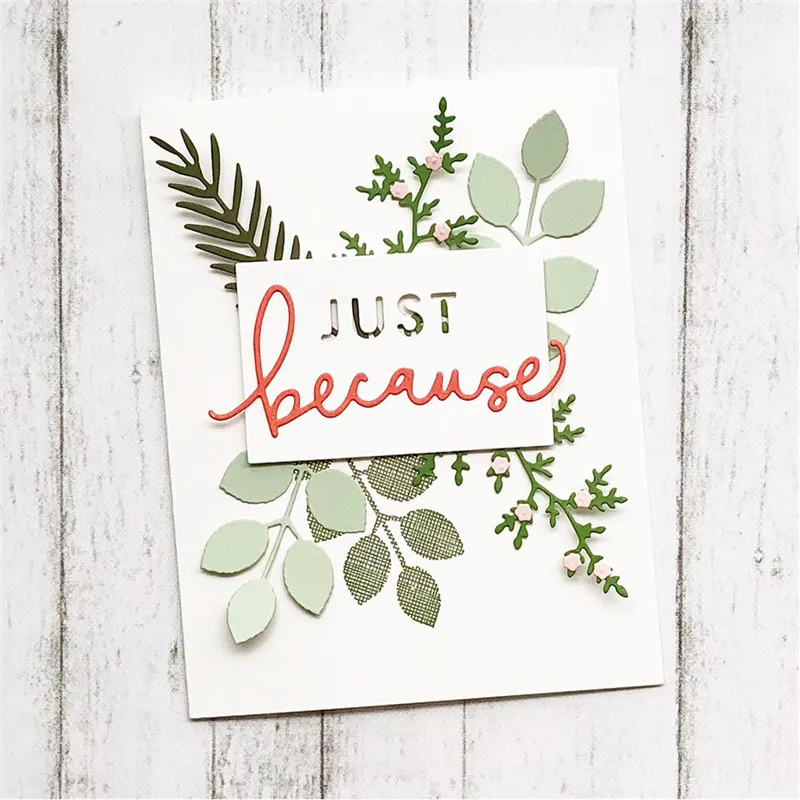 

Naifumodo Leaf Flowers Cutting Metal Dies for Scrapbooking Letter Words Just Because Card Making Album Crafts Stencil Craft Dies