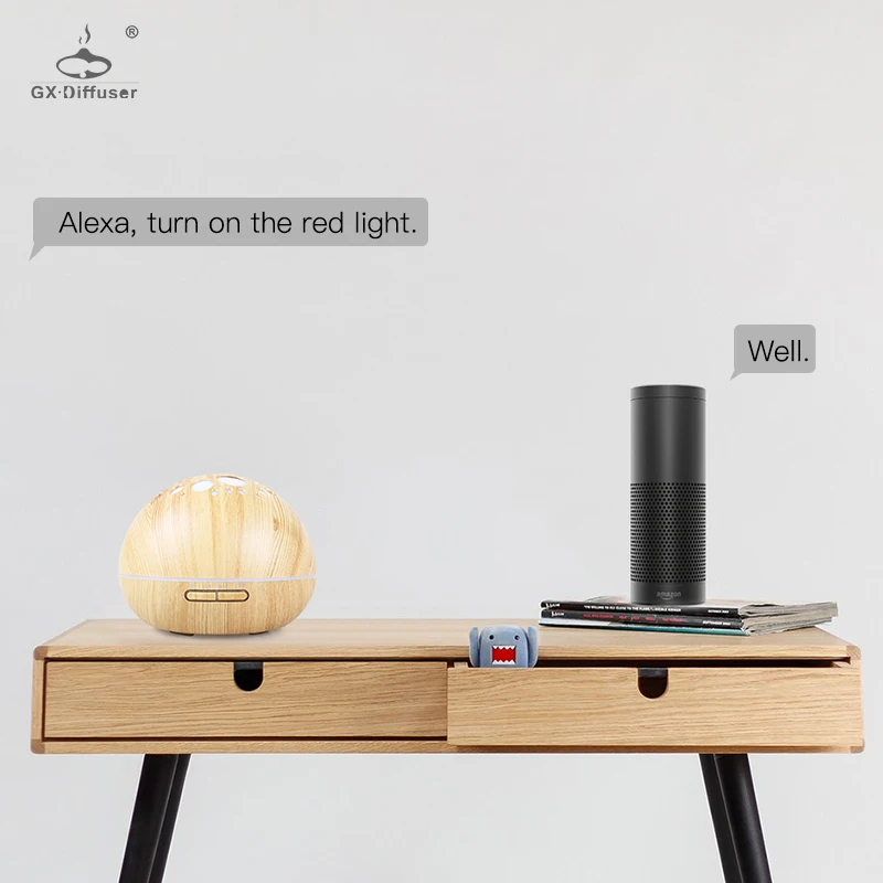 GX. Diffuser LED WiFi Smart Oil 300 мл увлажнитель воздуха ароматерапия Голосовое управление