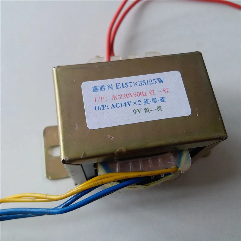 14V 0 0.8A 9V 0.3A трансформатор 220V 25VA EI57 * 35 мультимедийная активная усилитель 2 54 мм