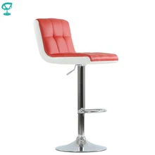 N45CrPuRedWhite Barneo N-45 красный с белый кухонный барный стул с мягким сиденьем эко-кожа ножка хром стул на газ-лифте стул высокий стул для барной стойки кресло для мастера макияжа по России