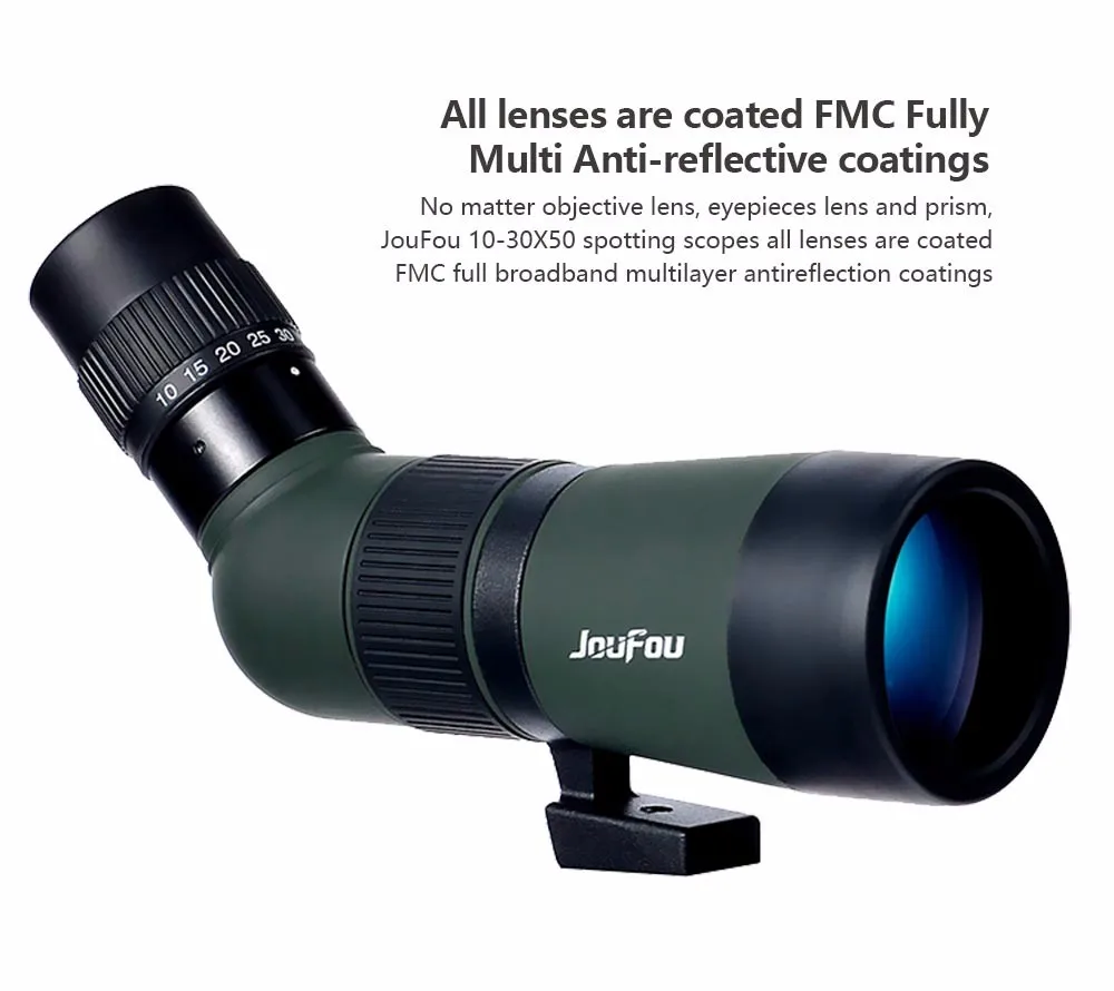 JouFou 10-30X50 Zoom Monocular HD Spotting Scope Waterproof Shooting Optical wide-angle design Birdwatching Telescope (6)