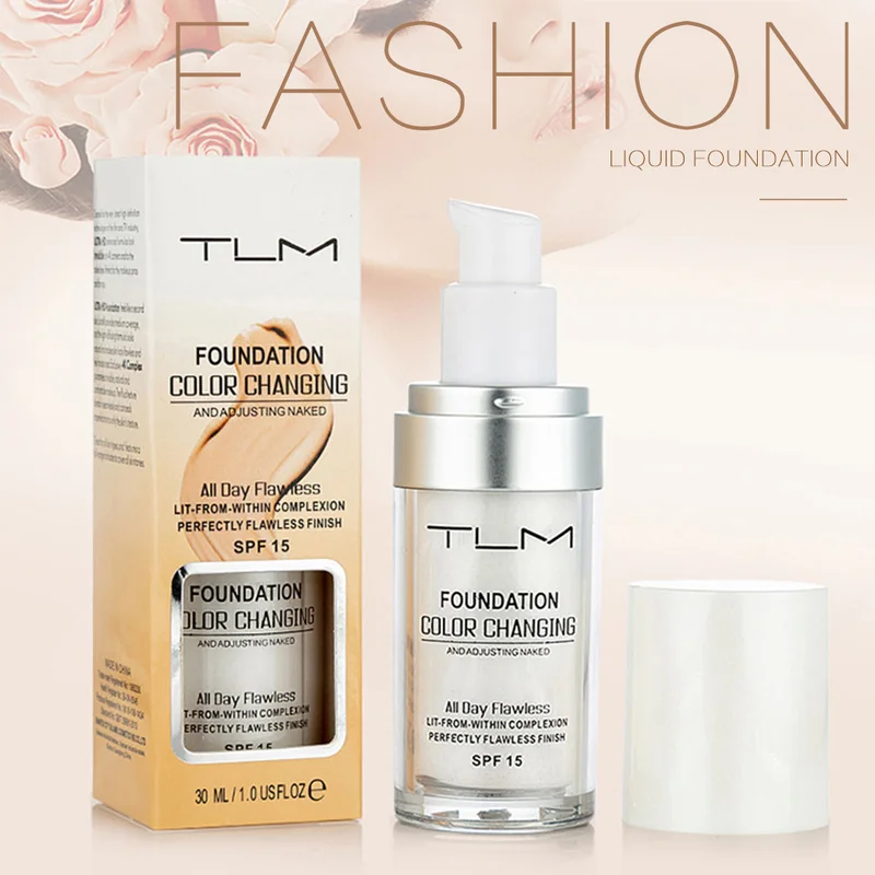 

2019 30ml TLM Color Changing Liquid Foundation Makeup Change To Your Skin Tone By Just Blending Moisturizing maquiagem TSLM2