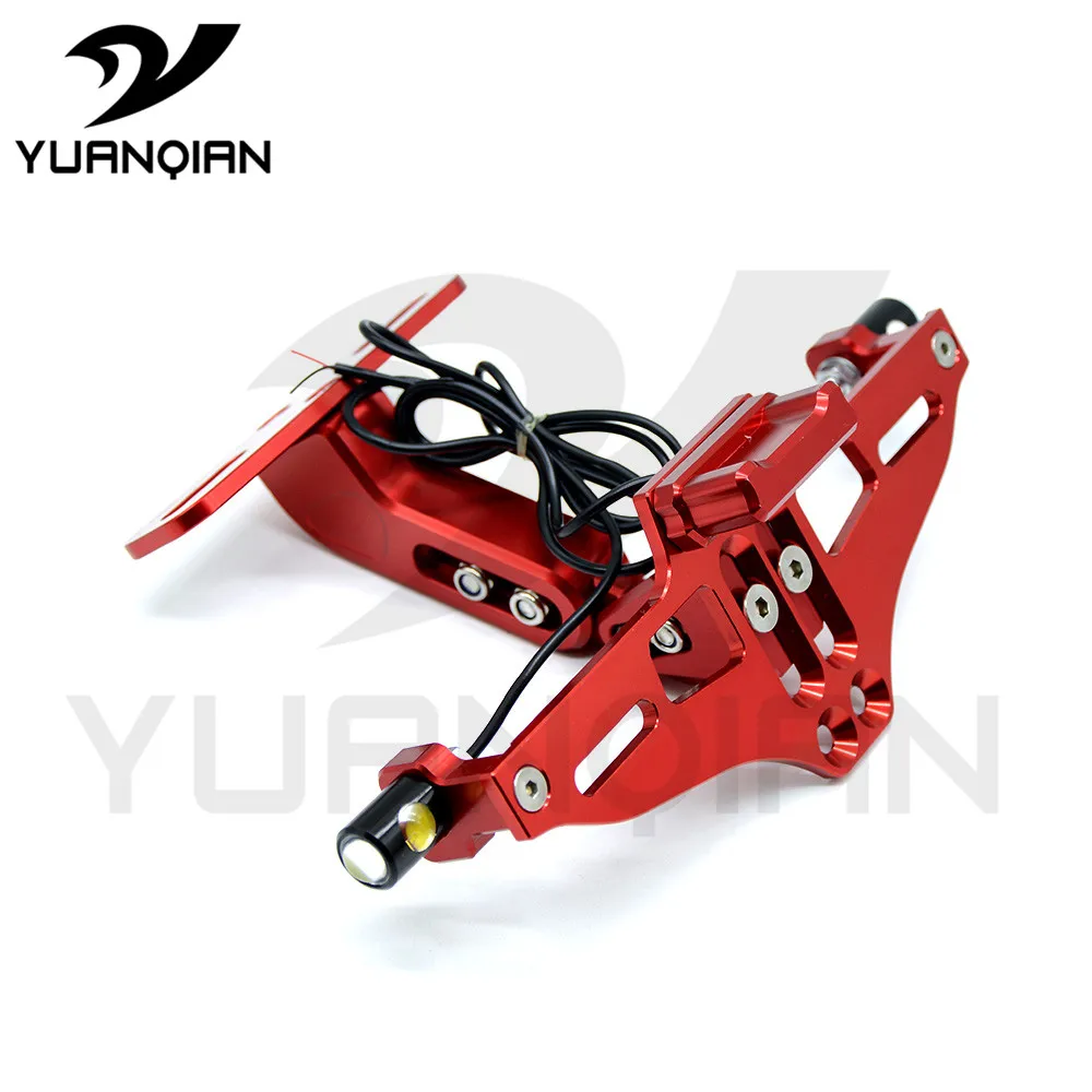 

Universal Motorcycle license plate holder CNC Aluminum license plate Frame Bracket With light FOR ducati monster 696 848 Scrambl