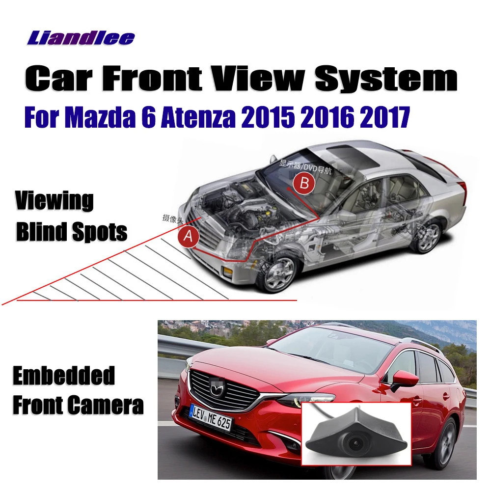 Liandlee для Mazda 6 Atenza автомобиля вид спереди Логотип Встроенная камера/прикуриватель/4," ЖК-монитор экран