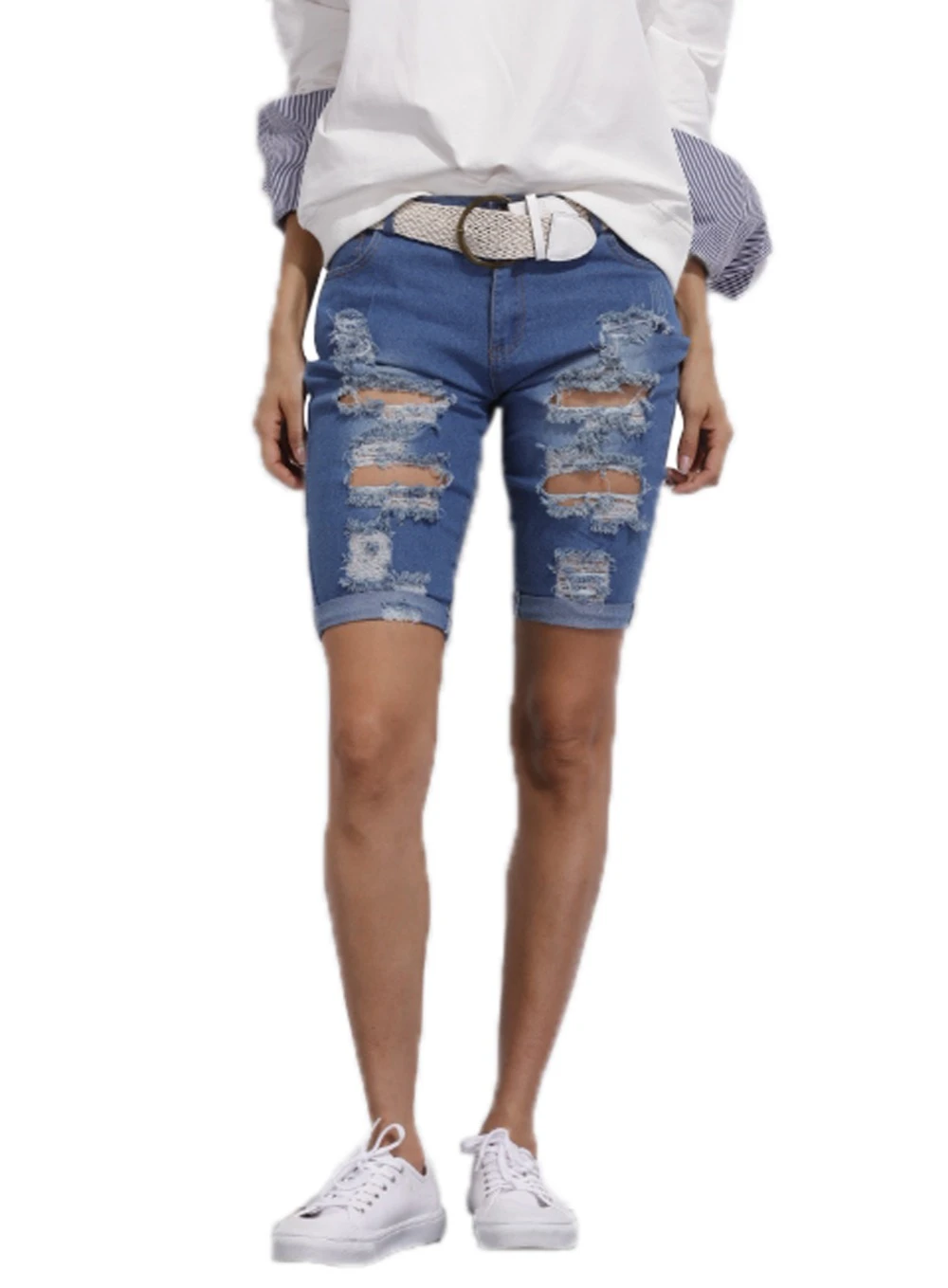 destroyed denim dress