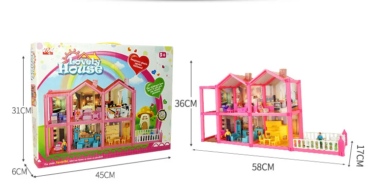 69*16,5*36 см № 955 DIY семейный Кукольный дом игрушка кукольный домик аксессуары с миниатюрной мебели гаражные Игрушки для девочек Подарки