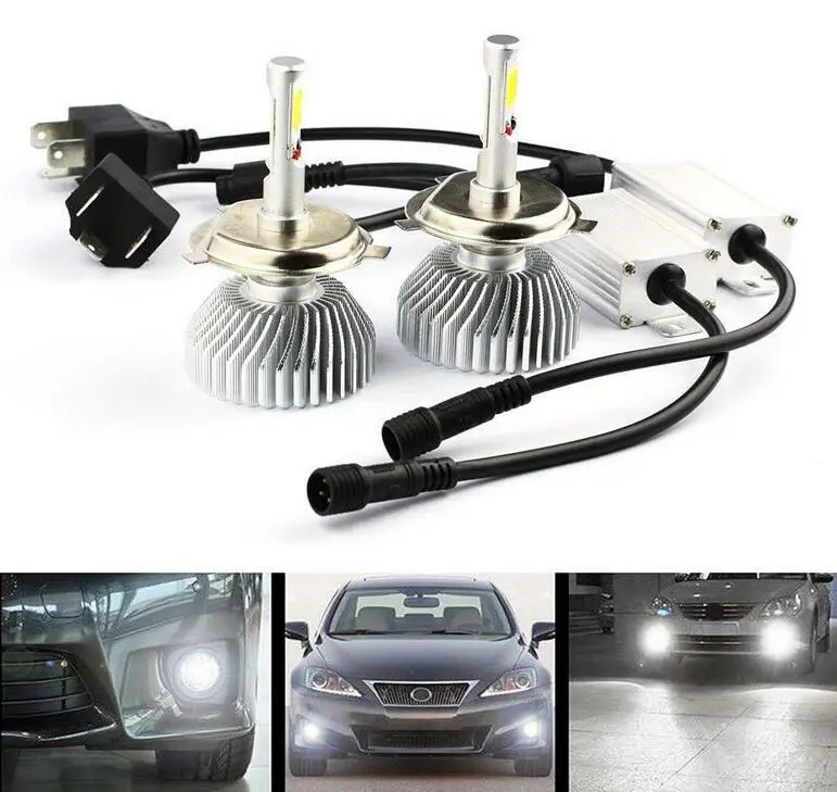 

H7 LED Headlight 60W 6000lm Conversion Kit Adjustable Focal Length Replaces Halogen Xenon HID Kit 9007 Dual Beam LED 6000K White