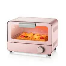 220 v 6l 800w rosa mini tubo de aquecimento de vidro de quartzo forno elétrico vidro temperado totalmente automático 28x165x21cm