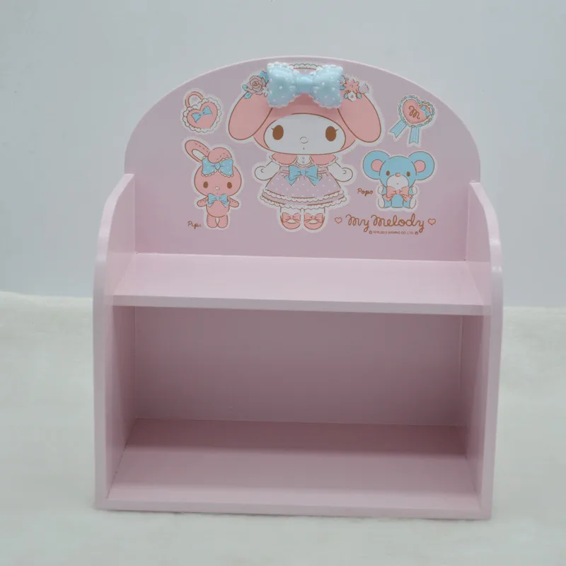 Милая японская мультяшная маленькая двойная звезда, деревянная коробка, My Melody Comestic Box, набор, туалетный ящик для хранения, аксессуары для кукол, подарки для девочек - Цвет: melody
