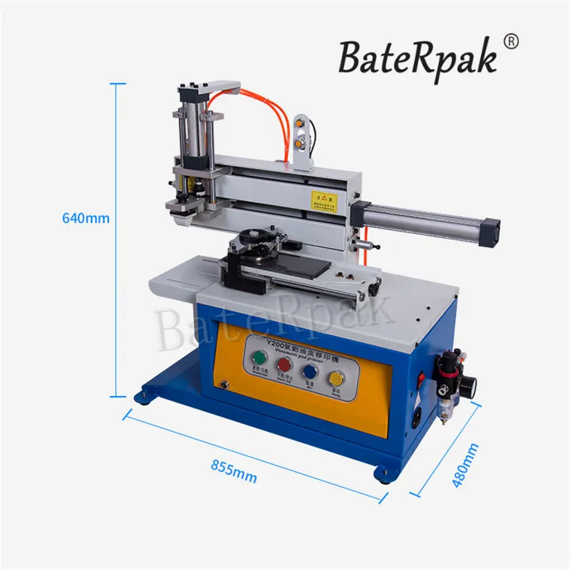 Y200 Настольный Мини Пневматический закрытый принтер для подстаканников, печатная машина для нанесения этикеток, 220 В