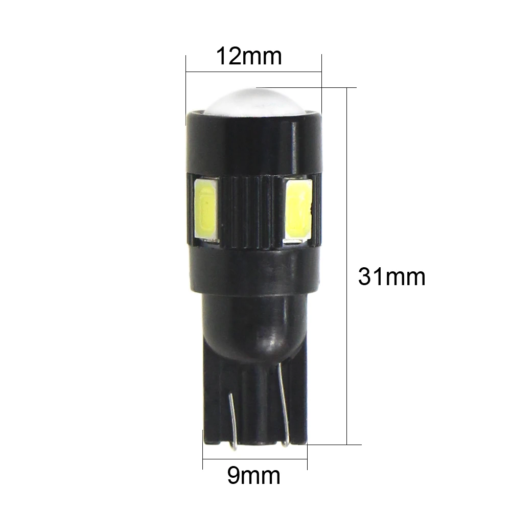 KEIN 1 قطع T10 LED W5W لمبة 194 168 6SMD 5630 مع العارض عدسة 5730 الجانب إسفين الداخلية الإضاءة وقوف السيارات الذيل إشارة مصباح 12 فولت KEIN 1 قطع T10 LED W5W لمبة 194 168 6SMD 5630 مع العارض عدسة 5730 الجانب إسفين الداخلية الإضاءة وقوف السيارات الذيل إشارة مصباح 12 فولت