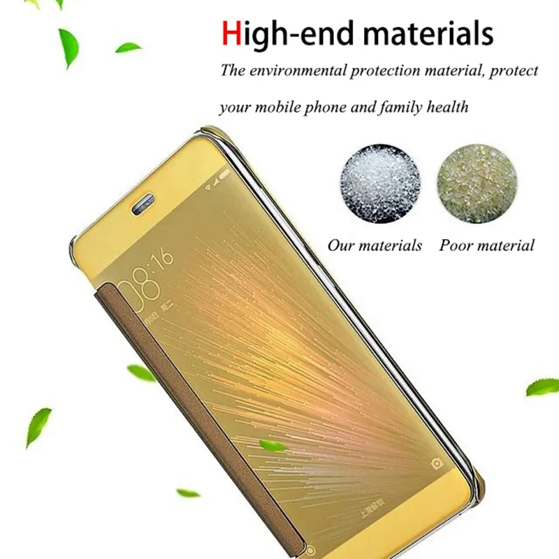 Translucent-for-Redmi-Note-4-Mirror-Case-Flip-Protection-For-Xiaomi-Redmi-Note-5A-Case-Gold (3)