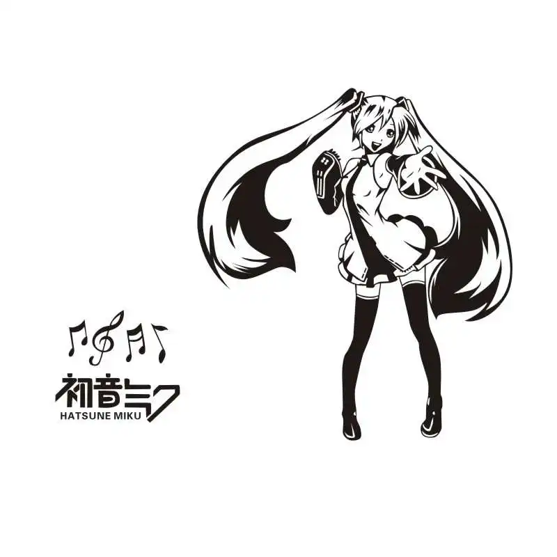 Dctal Anime Hatsune Miku Decal Cartoon Car Sticker Vinyl Wall Stickers Decor Home Decoration