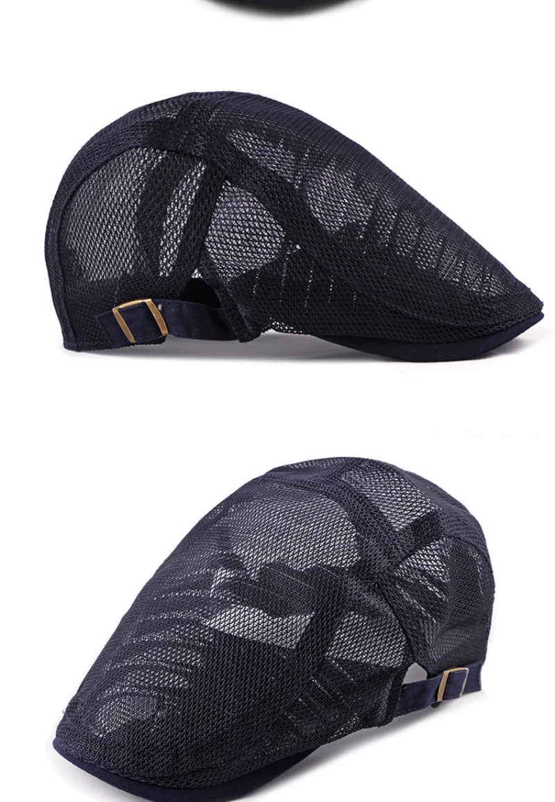 newsboy beret cap HT2215 Beret Spring Summer Men Women Cap Adjustable Newsboy Ivy Flat Cap Breathable Mesh Cap for Men Women Solid Plain Beret Cap mens military beret