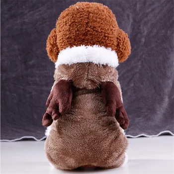 

2017 New Fashion Fleece Pet Dog Clothes for Small Dog Christmas Elk Christmas Pet Thick Pet Clothing Pet Jacket (brown)