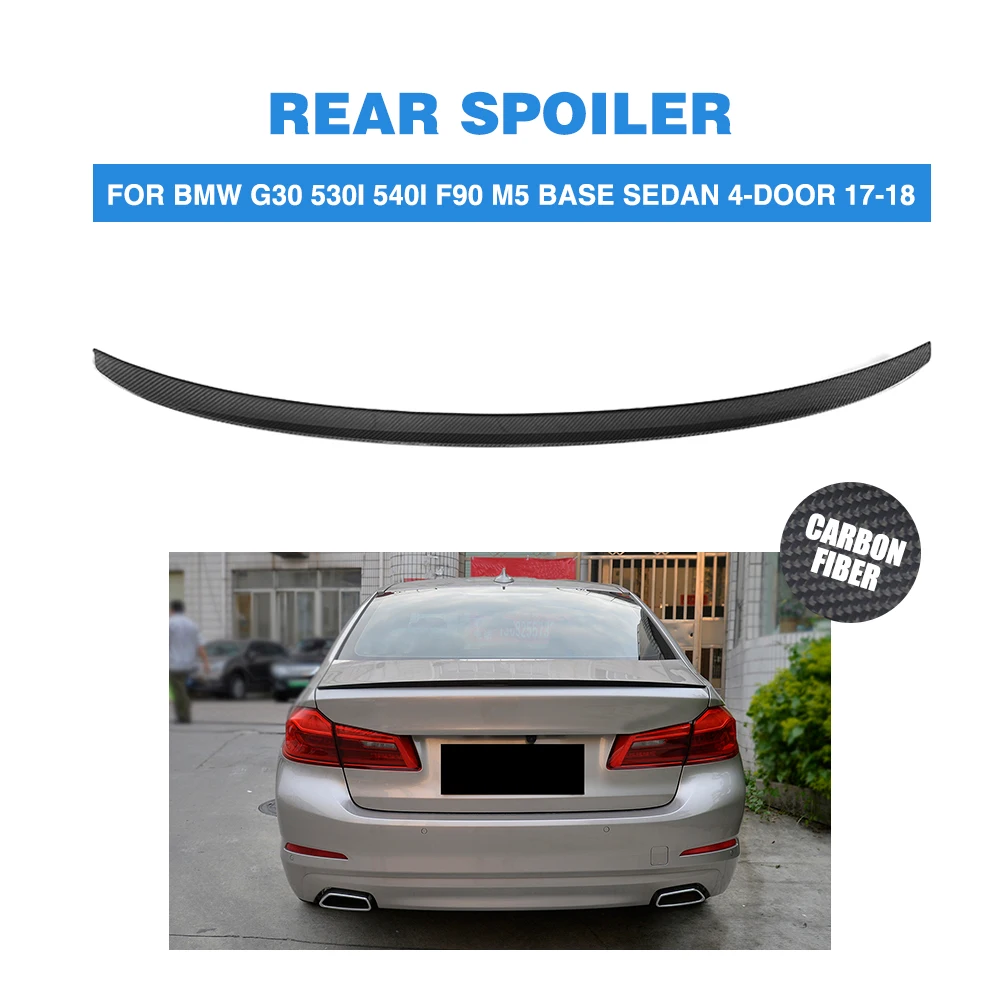 

For G30 M5 style Carbon Fiber Rear Spoiler Lip Wing for BMW G30 Spoiler 5 Series F90 M5 Base Sedan 4 Door 17-18 FRP Unpainted