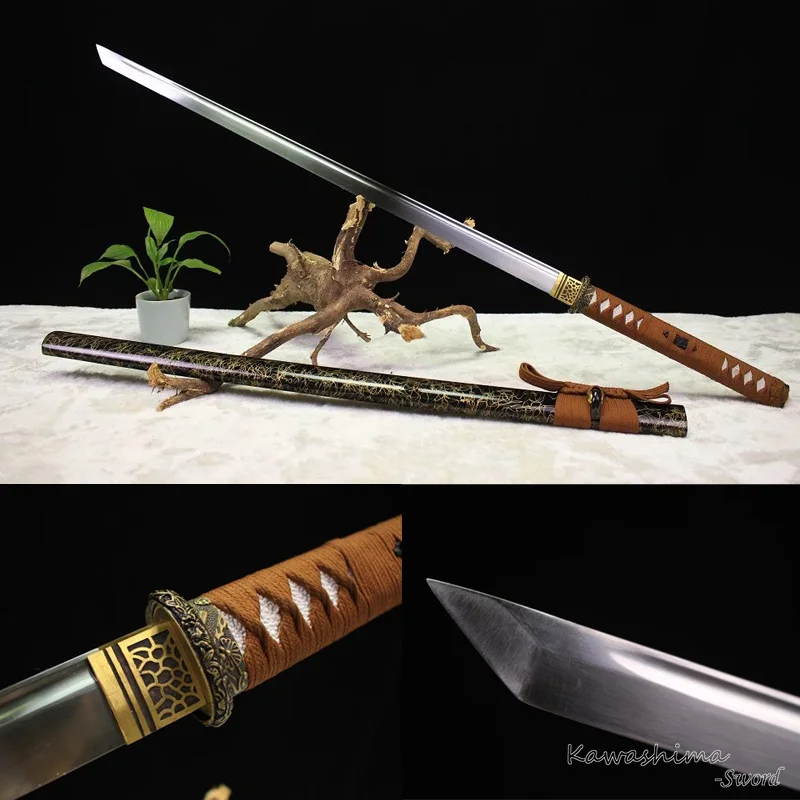 1045 High Carbon Steel Japanese Samurai Sword Straight Blade
