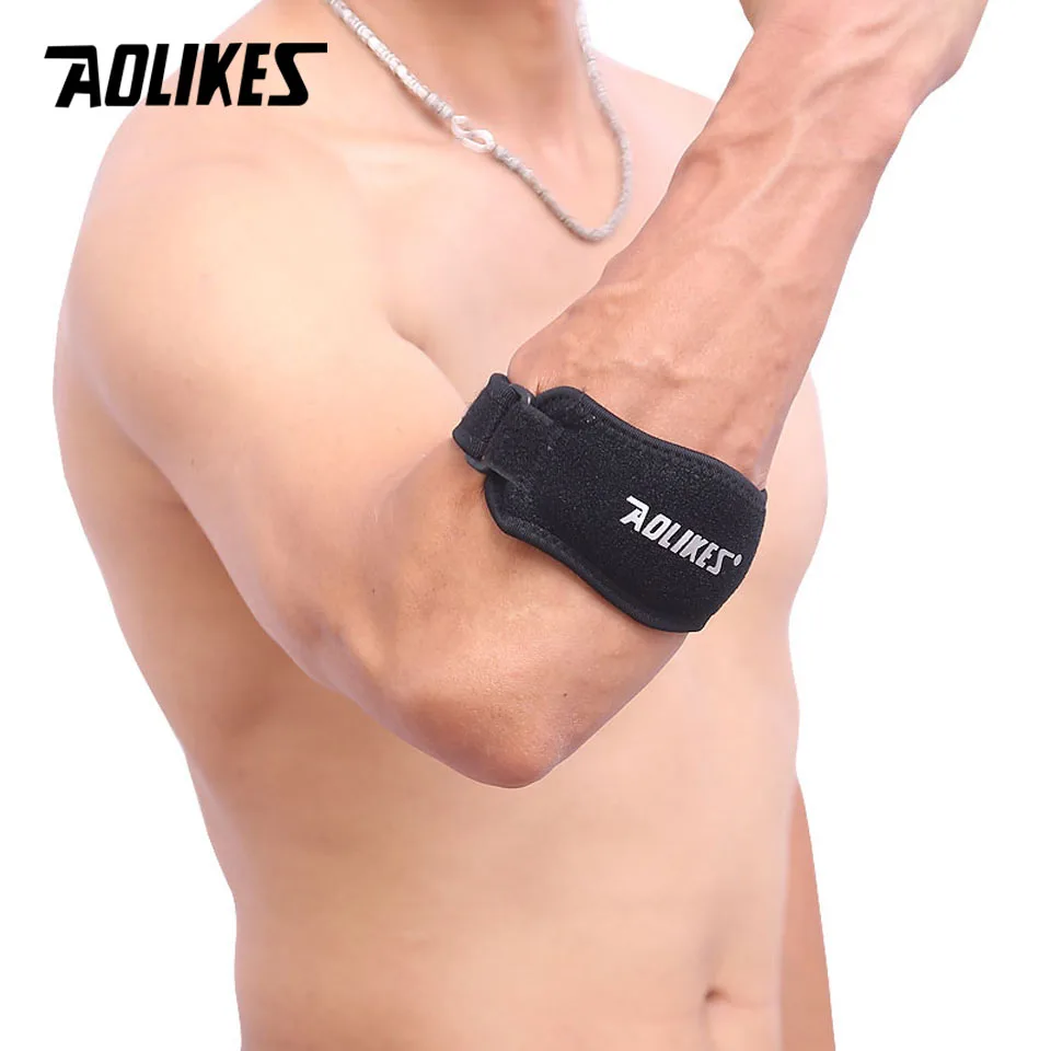 AOLIKES 1 قطع قابل للتعديل كرة السلة الريشة تنس جولف دعامة كوع لاعب الغولف حزام وسادات الكوع الجانبية متلازمة الألم تستجمع قواها