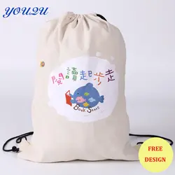 Лидер продаж Холст Drawstring Сумка многоразовые хлопка холст шнурок мешок холщовый мешок