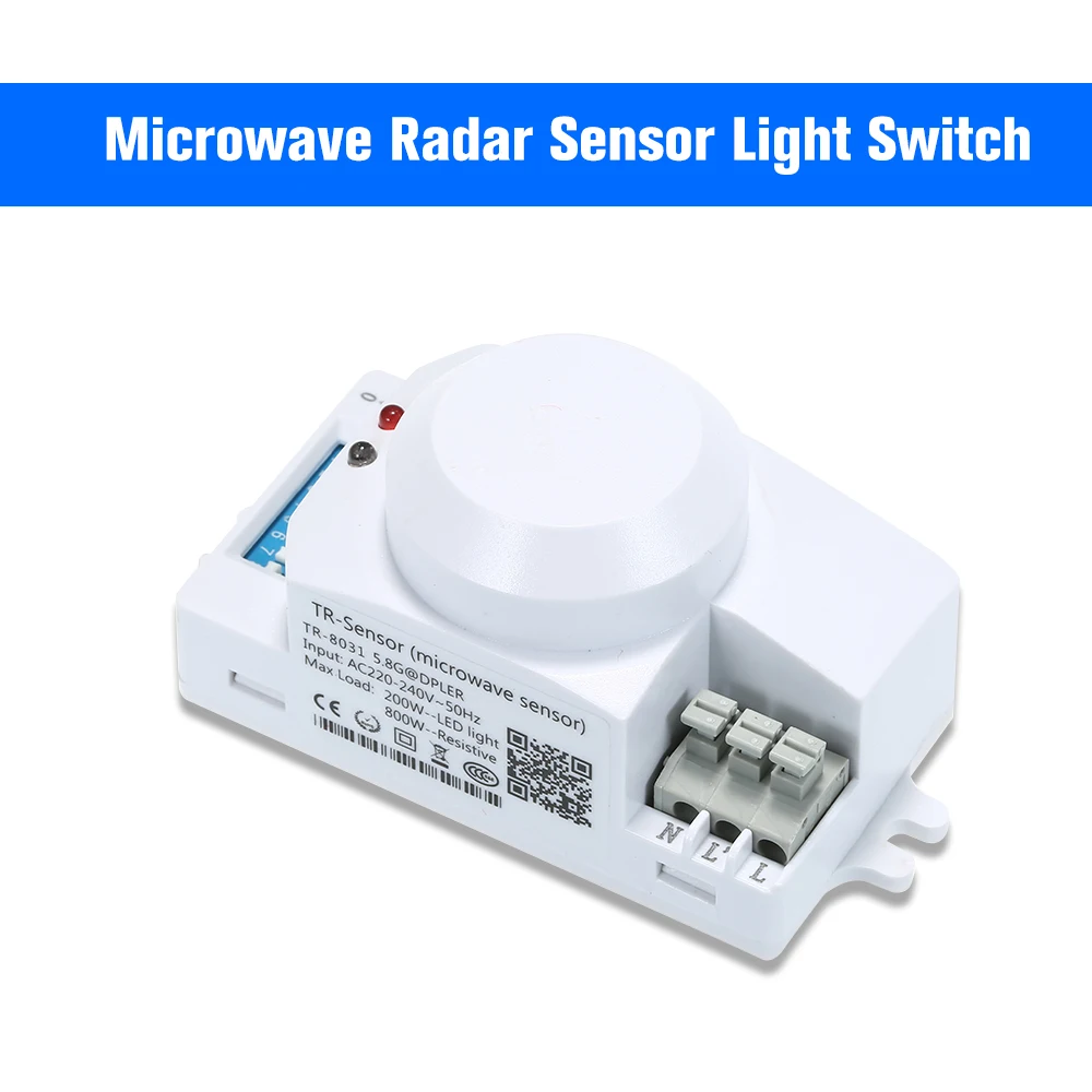 

AC220-240V Microwave Radar Sensor Light Switch Smart Optical Tunable Microwave Induction Motion Sensor PIR Switch