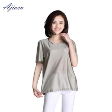 Genuine Electromagnetic radiation protection 100% silver fiber T-shirt protect body health EMF shielding short-sleeved shirt